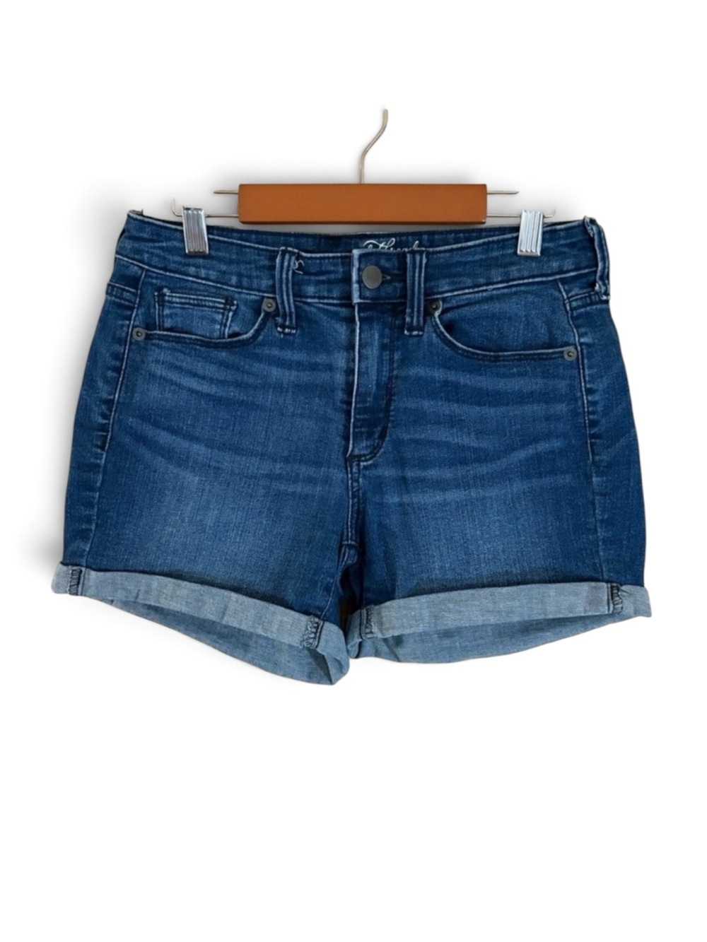 Universal Thread Dark Blue Denim High Rise Cuffed Jean Shorts